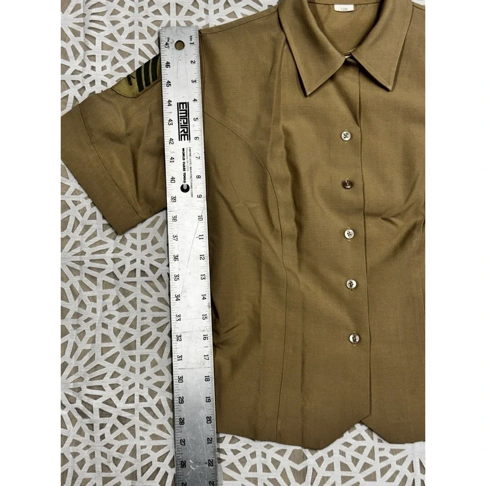 Vintage USMC Creighton Uniform Khaki Shirt Military Short Sleeve‎ Sz 12 Women's